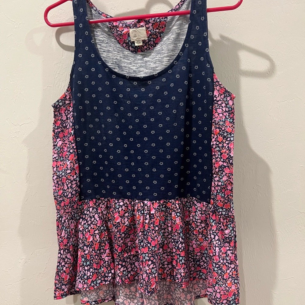Anthropologie 9-H15 STCL sleeveless high/ low top